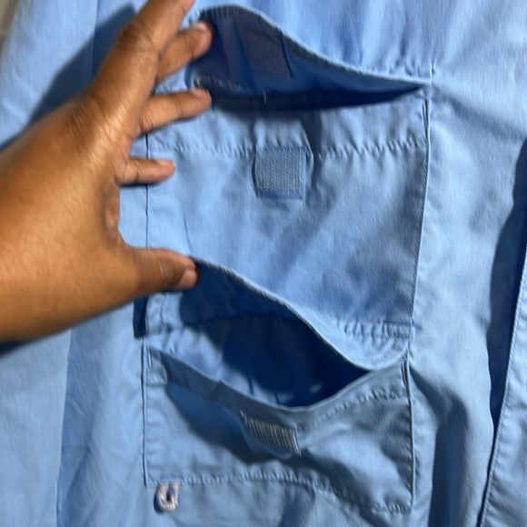 Outdoor By Hilton Long Sleeved Ventilated Fishing Shirt - Blue - Size Large - Picture 3 of 10